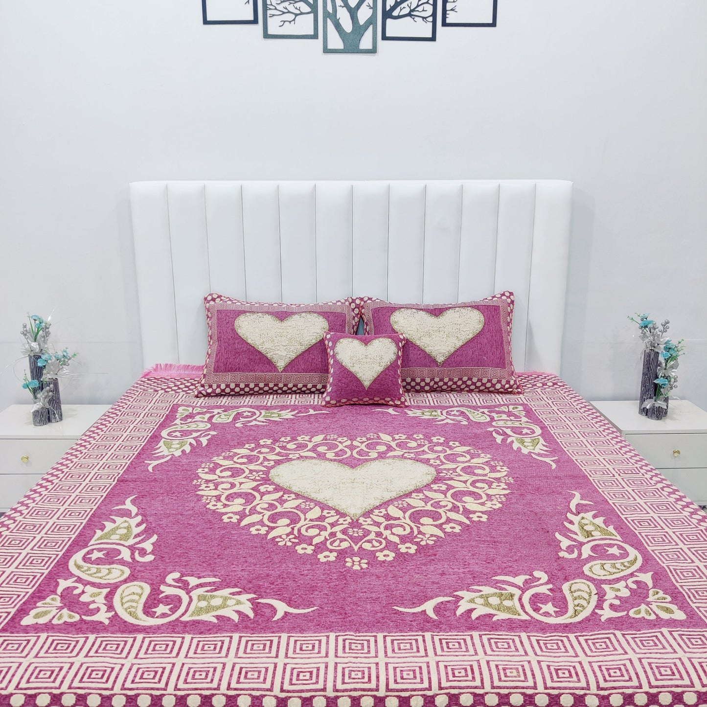 4 Pcs Velvet Jacquard Bedsheet v2.d7