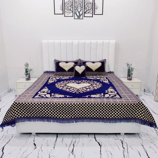 4 Pcs Velvet Jacquard Bedsheet v2.d6