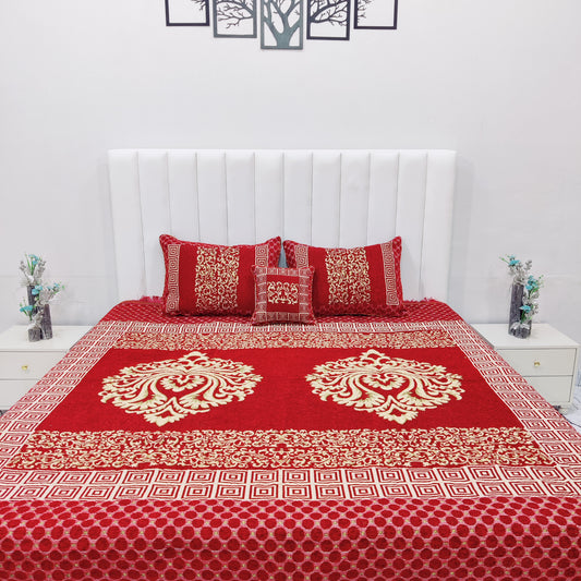 4 Pcs Velvet Jacquard Bedsheet v1.d7