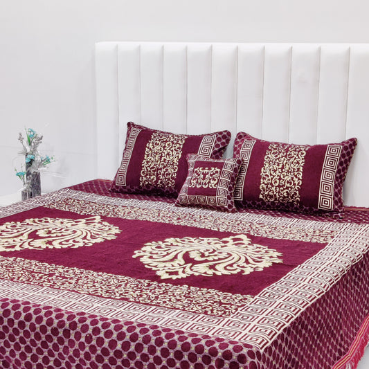 4 Pcs Velvet Jacquard Bedsheet v1.d3