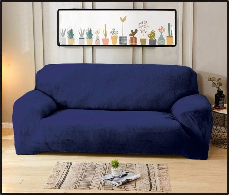 Luxury Velvet Sofa Cover (6 Seats) All Home Choice Navy 